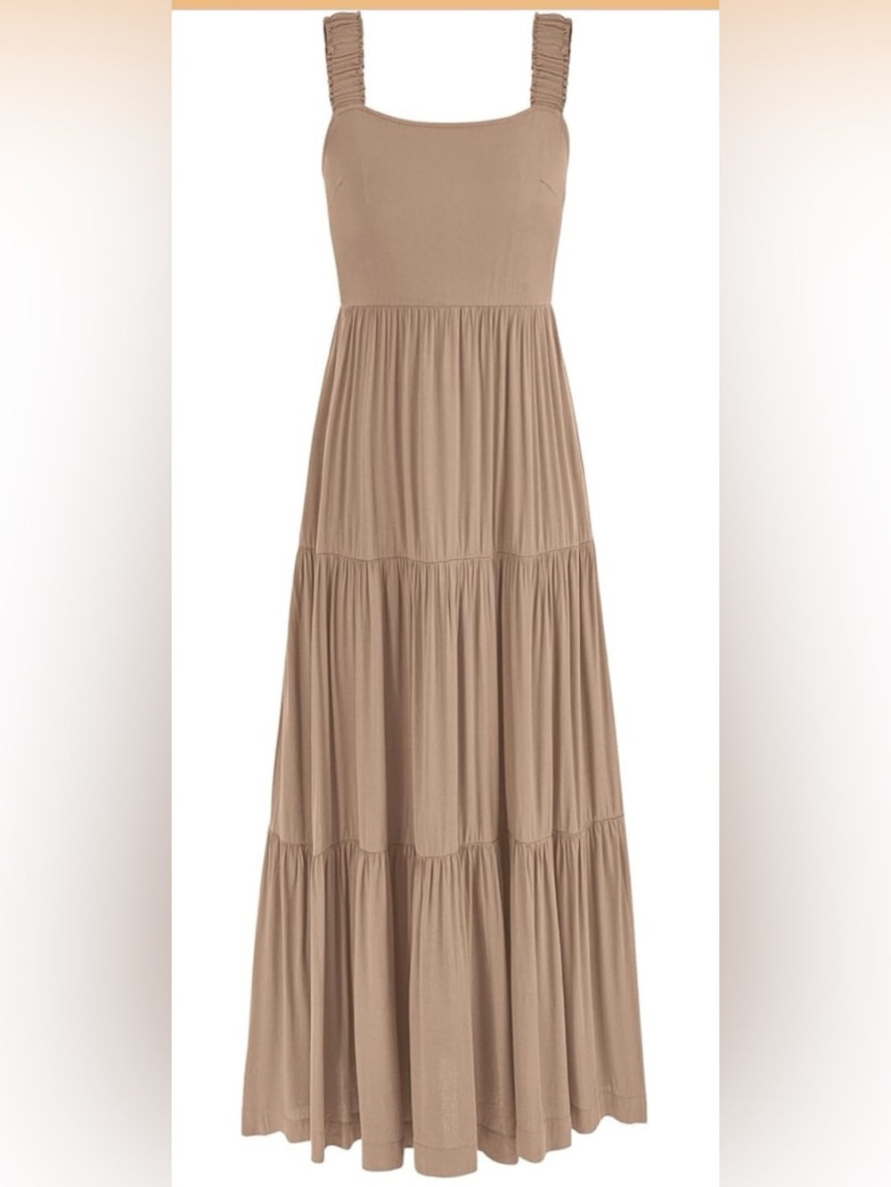 Tiered Sleeveless Maxi Dress in Taupe